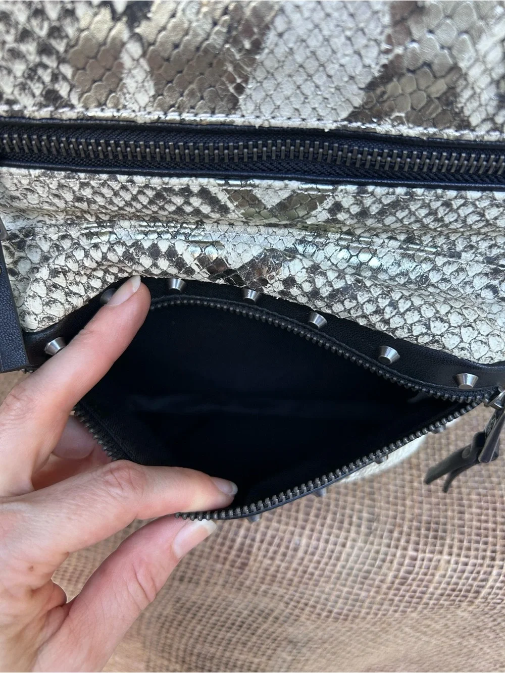 Ash leather backpack